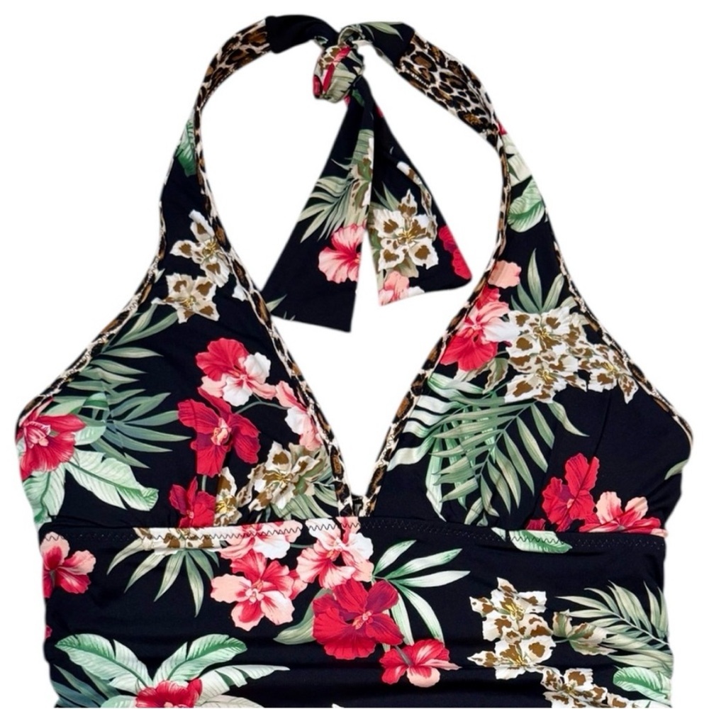 Tommy Bahama Lily Cat Reversible Halter Tankini Top - Picture 7 of 16